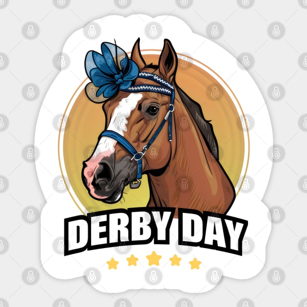 Funny Derby Day 2024 Horse racing Fascinator Hat Derby Party Sticker by BEZZAIM